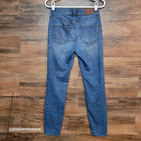 Madewell Jeans Size 26 High Riser Skinny Atlantic Wash A5698 Stretch Denim - Picture 2 of 11